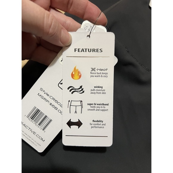 NWT RBX Terrain Gray Leggings Womens XS Fleece Lined Heat Active - Picture 3 of 11